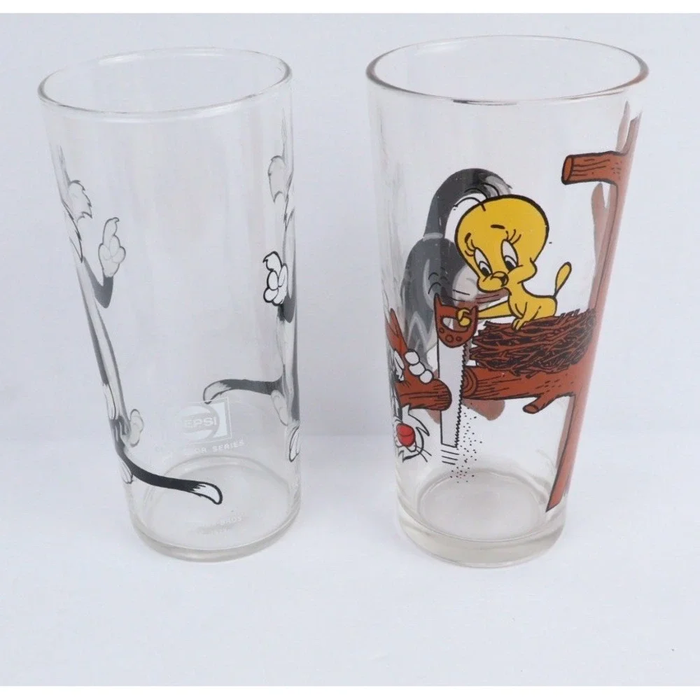 2‎ VTG 1976 Pepsi Sylvester & Tweety Collector Series Drinking Glassware